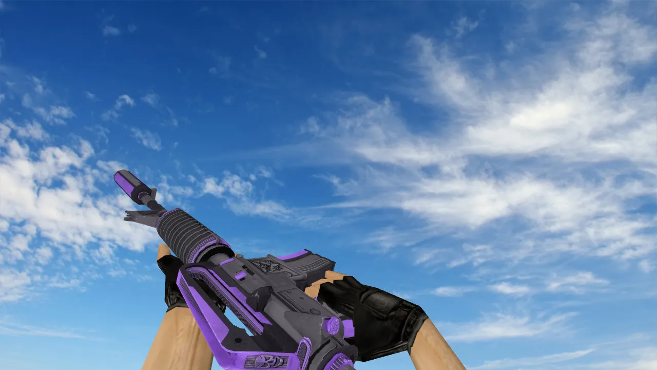 Скачать Модель M4A1 Thundering Purple v_ для CS 1.6: звуки, анимация осмотра, v_/p_/w_ модели и текстуры - Скриншот