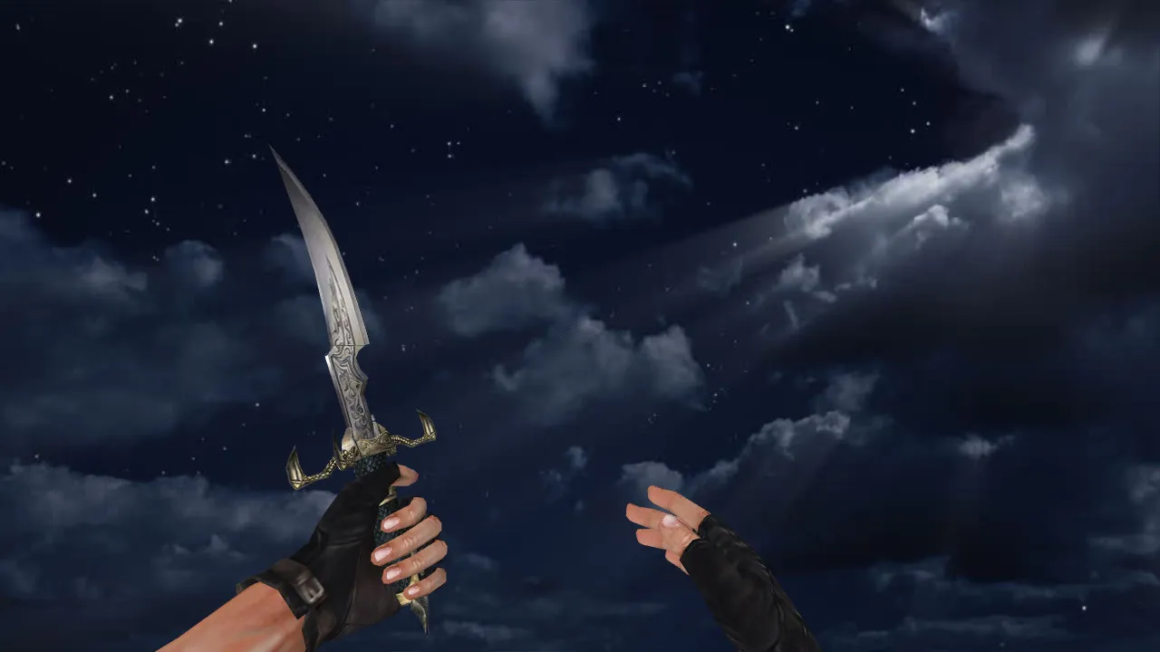Модель v_ Dragon Knife для CS 1.6: p_ и w_ файлы, звук, анимация осмотра и текстуры — скриншот 1