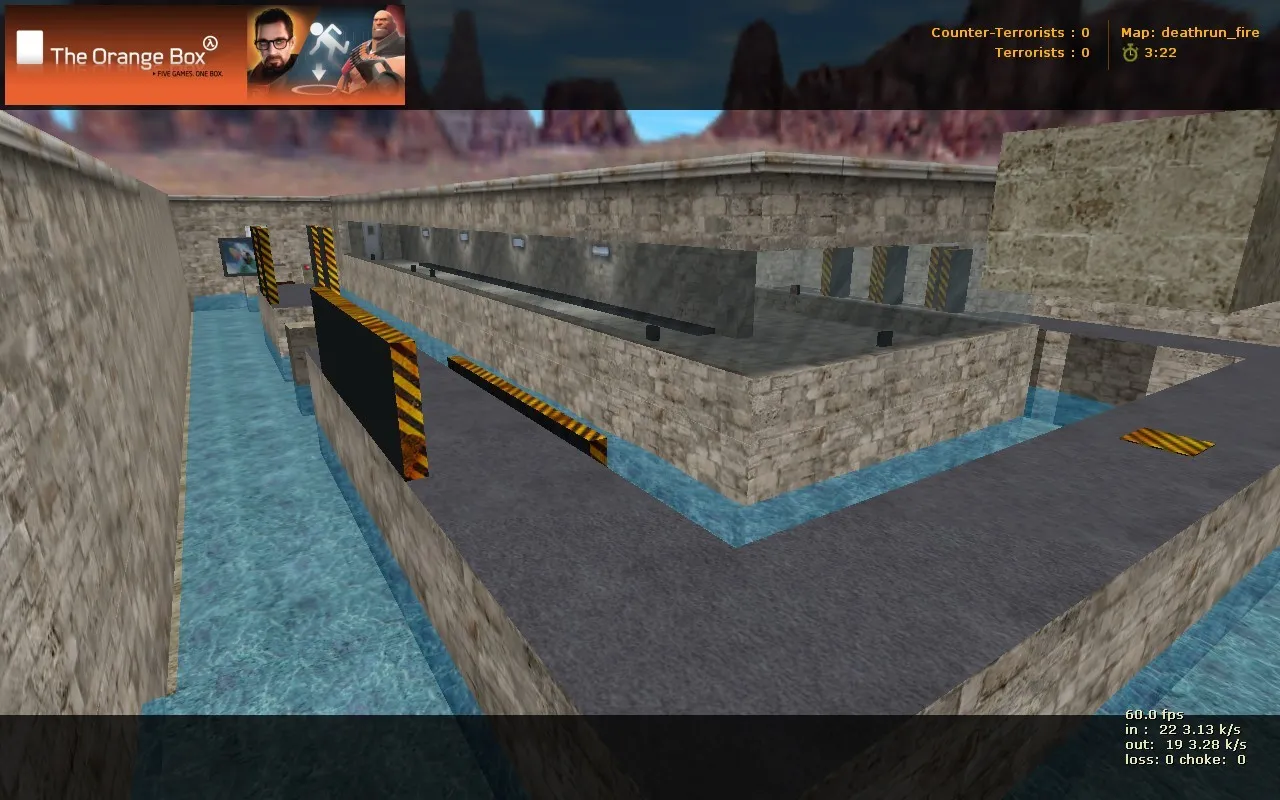 Скачать deathrun_fire для CS 1.6: карта deathrun, ловушки и раунды, баланс сторон и точки для тактики - Скриншот