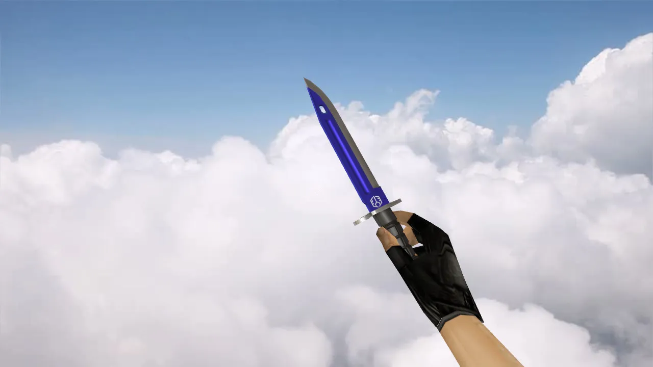 Скачать Модель ножа «Bayonet Automatic Blue» v_knife для CS 1.6: p_ и w_ модели, звук, анимация осмотра, текстуры - Скриншот