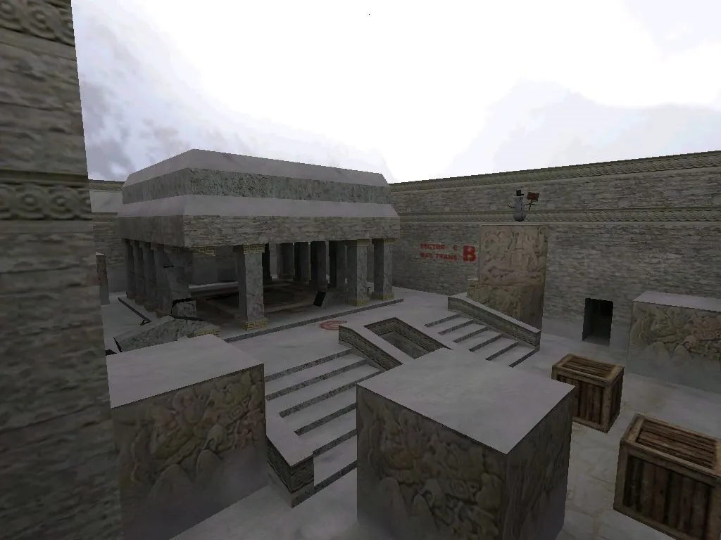 Скачать de_aztec2010 для CS 1.6: карта, точки, .nav для ботов, оптимизация wpoly/epoly и баланс сторон - Скриншот