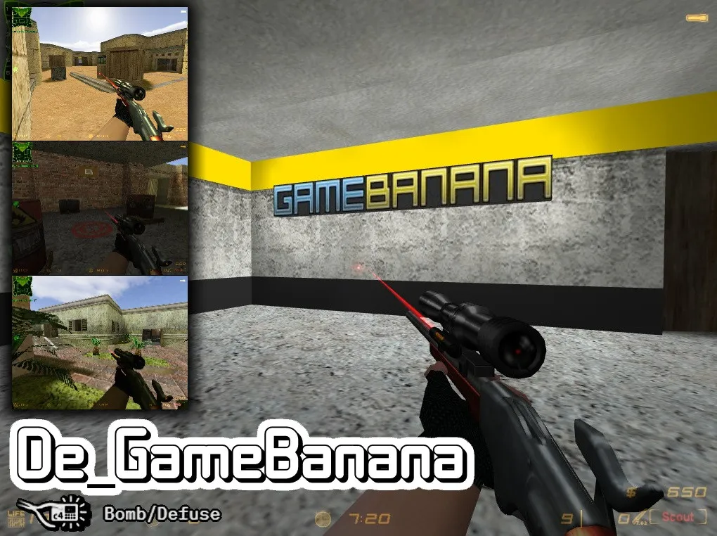 Скачать de_gamebanana карта для CS 1.6: баланс сторон, точки, .nav и оптимизация wpoly/epoly - Скриншот