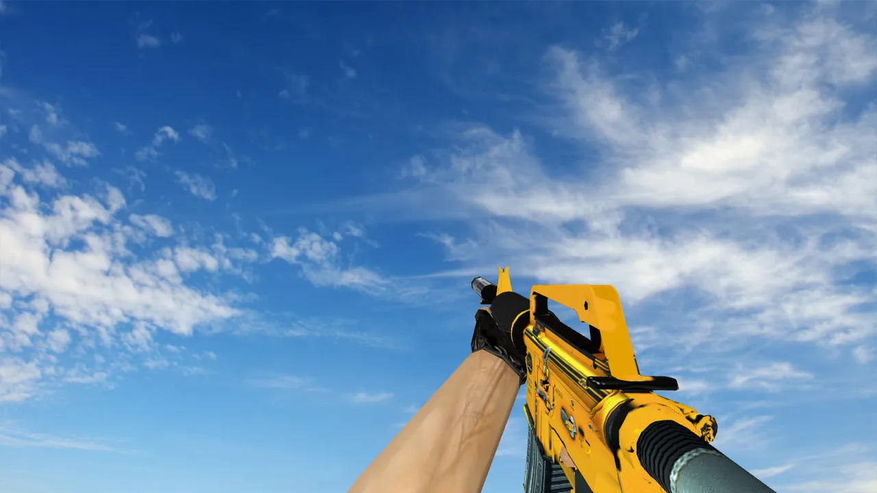 Скачать Модель M4A1 Supercharged v_ m4a1 для CS 1.6: звуки, анимация осмотра, качество текстур - Скриншот