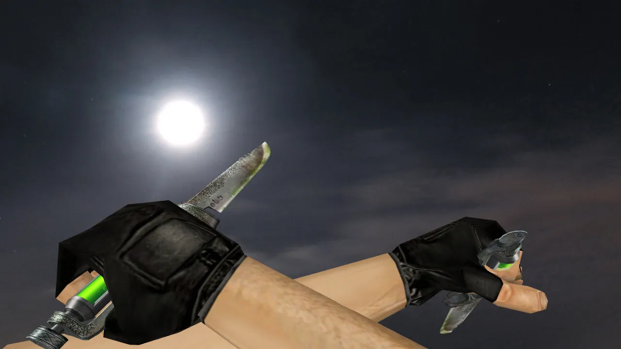 Скачать Модель Dual Nataknife v_ для CS 1.6: p_ и w_ ножи, звуки, анимация осмотра, текстуры и настройка - Скриншот