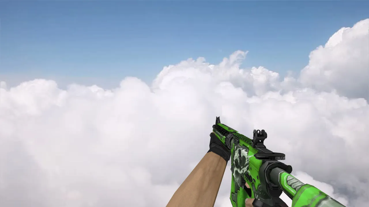 Скачать Модель M4A4 War Green v_model для CS 1.6: p_ и w_ текстуры, звук, анимация осмотра и настройка - Скриншот