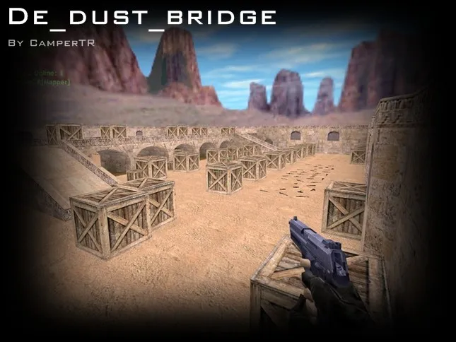 Скачать de_dust_bridge для CS 1.6: тактика за терр и кт, точки, .nav и оптимизация карты - Скриншот
