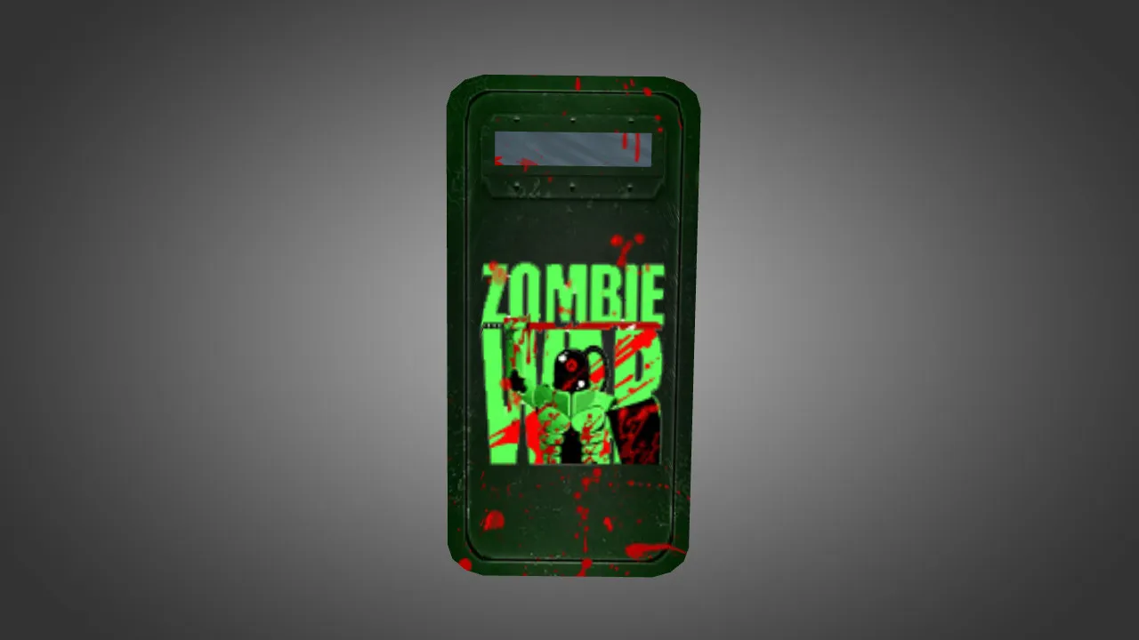 Скачать Zombie War Shield — модель щита для CS 1.6: v_ и p_ модели, текстуры, звуки и анимация осмотра - Скриншот