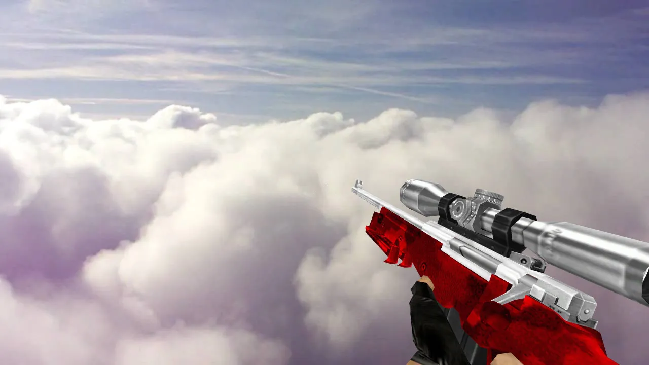 Скачать Модель Default AWP Silver Red Camo для CS 1.6 без вирусов и рекламы - Скриншот
