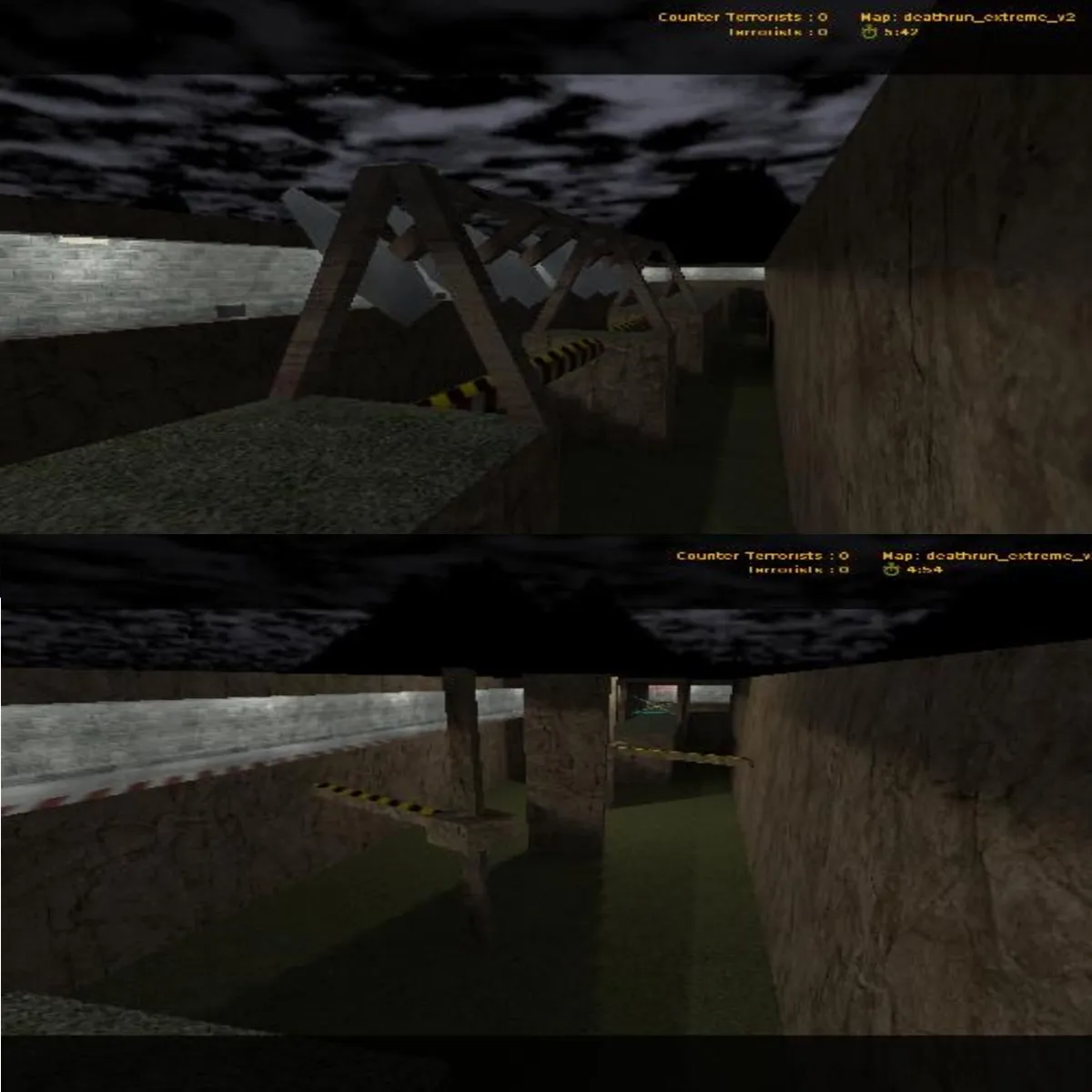 Скачать deathrun_extreme_v2 для CS 1.6: тропы ловушек, точки команд и боты с .nav - Скриншот