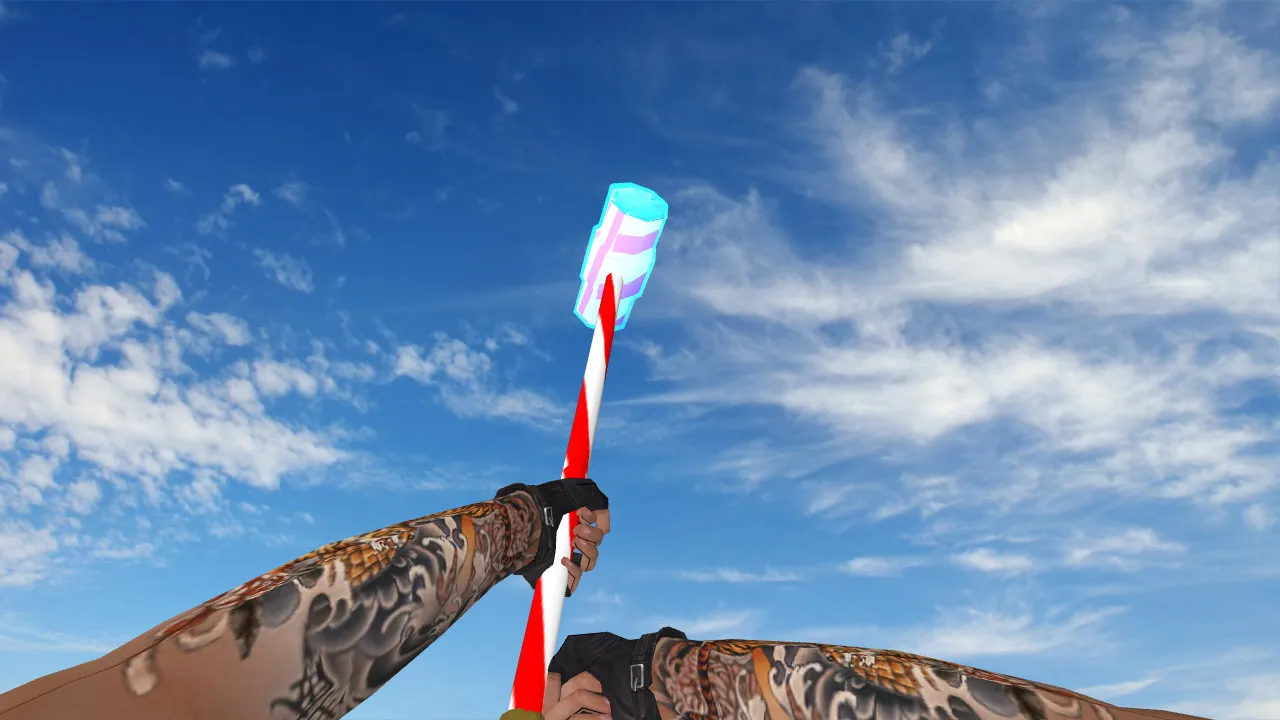 Скачать Модель ножа «Hammer Candy» v_ модели для CS 1.6: звуки, анимация осмотра, текстуры и четкость в игре - Скриншот