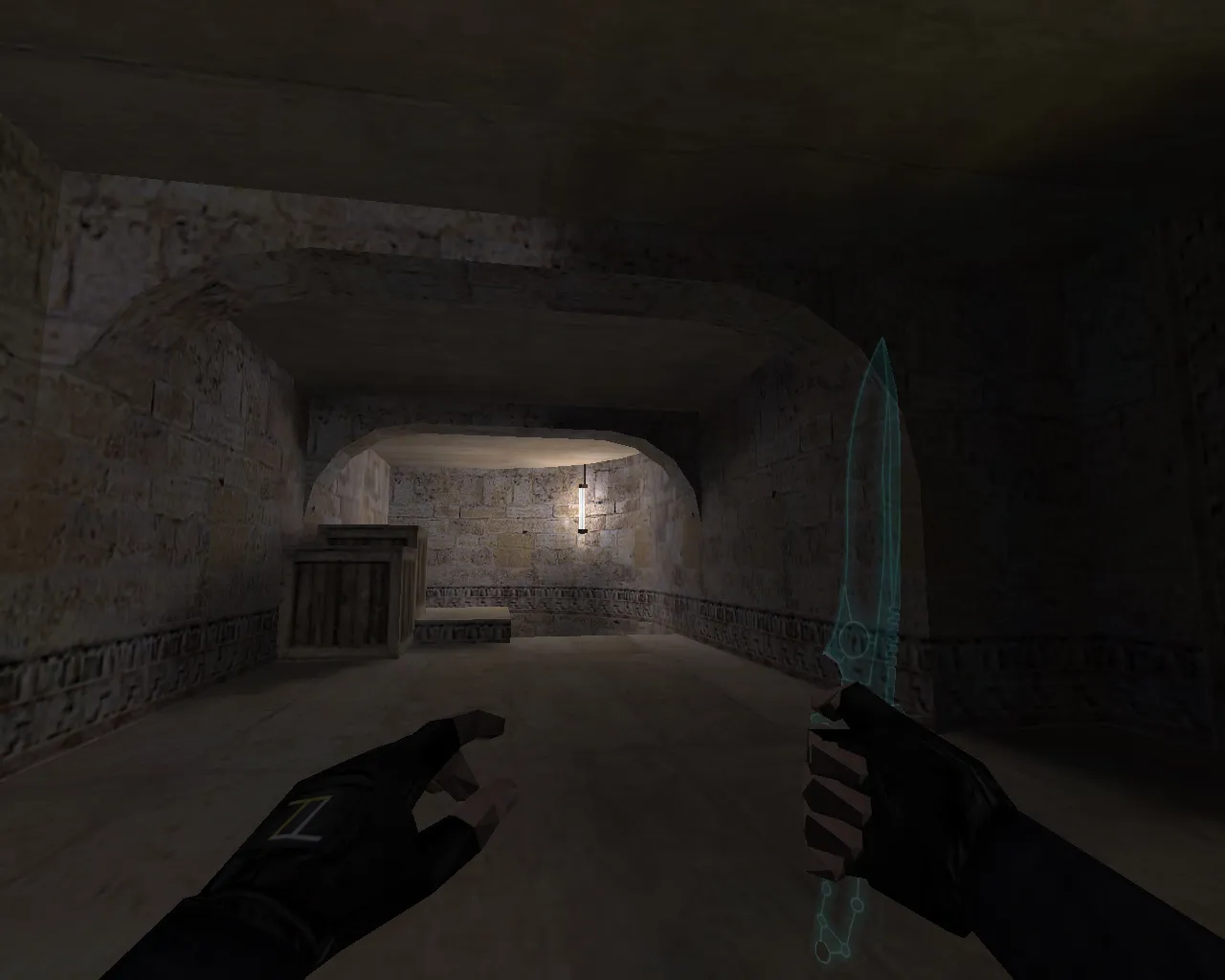 Модель «Прозрачный нож ТРОН» v_knife p_knife w_knife для CS 1.6: звуки, анимация осмотра и текстуры — скриншот 1