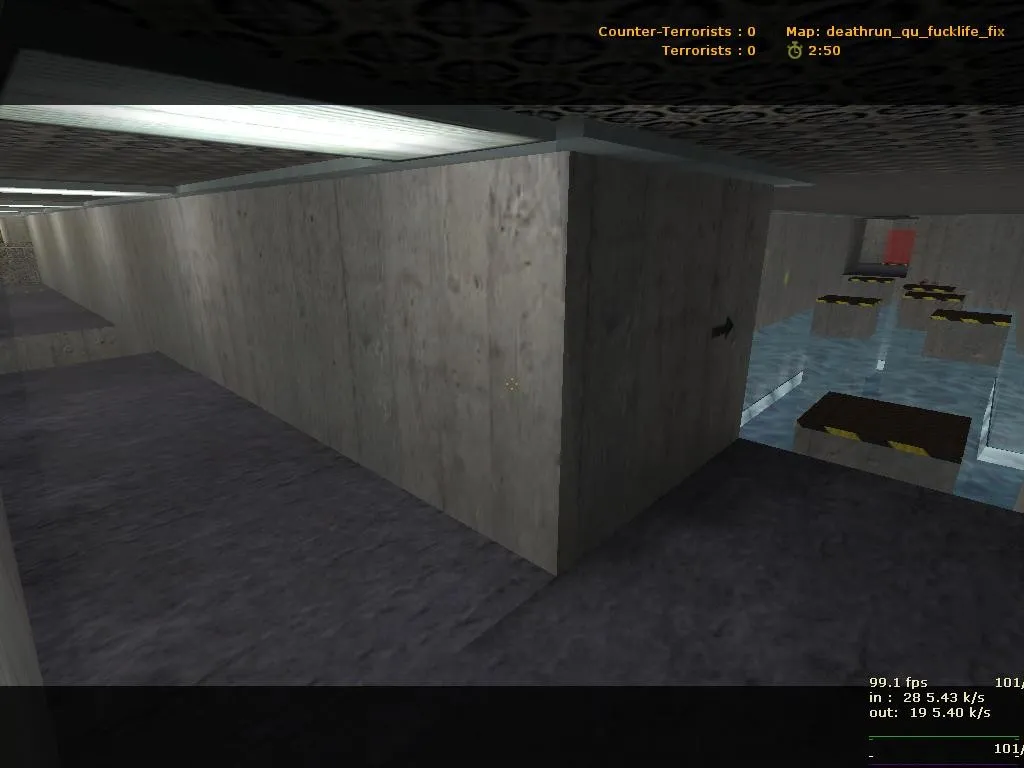 Скачать deathrun_qu_fucklife_fix для CS 1.6: карта Deathrun, баланс сторон, тактика, .nav и оптимизация - Скриншот