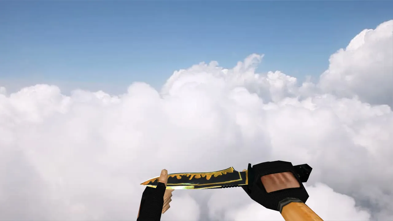 Модель «Default Knife Gold» для CS 1.6: v_, p_, w_ нож с звуком, анимацией осмотра и качественными текстурами — скриншот 2