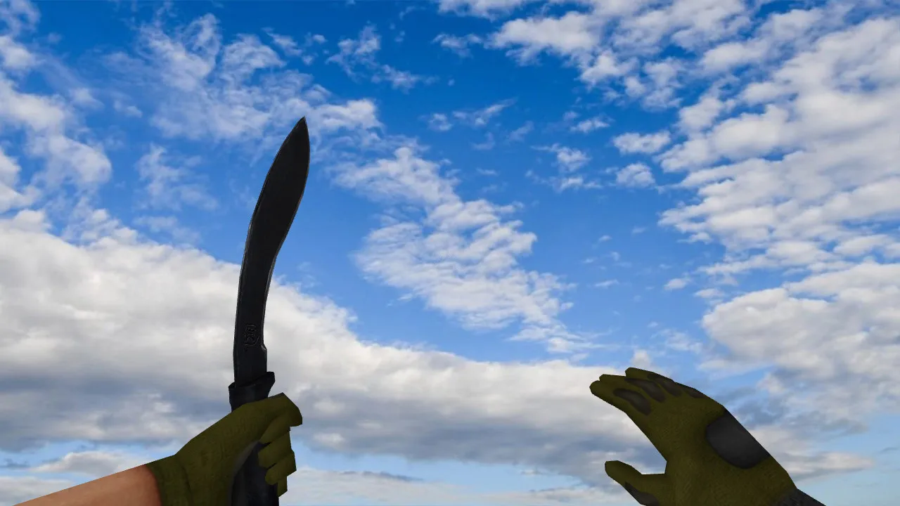 Скачать Модель ножа «Kukri on KOS-like Animations» для CS 1.6: v_ и p_ модели, звуки, анимация осмотра, текстуры - Скриншот