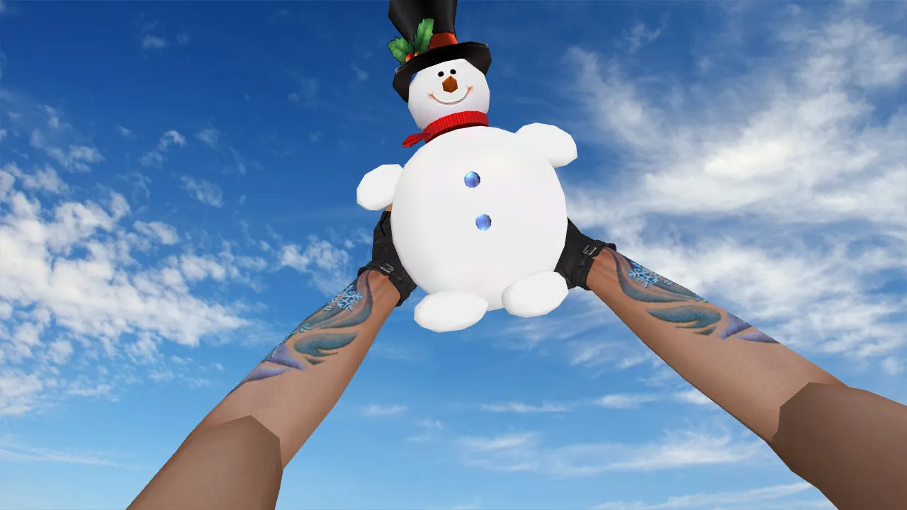 Скачать Модель «Happy Snowman Grenade» для CS 1.6: v_, p_, w_ звуки, анимация осмотра и качество текстур - Скриншот