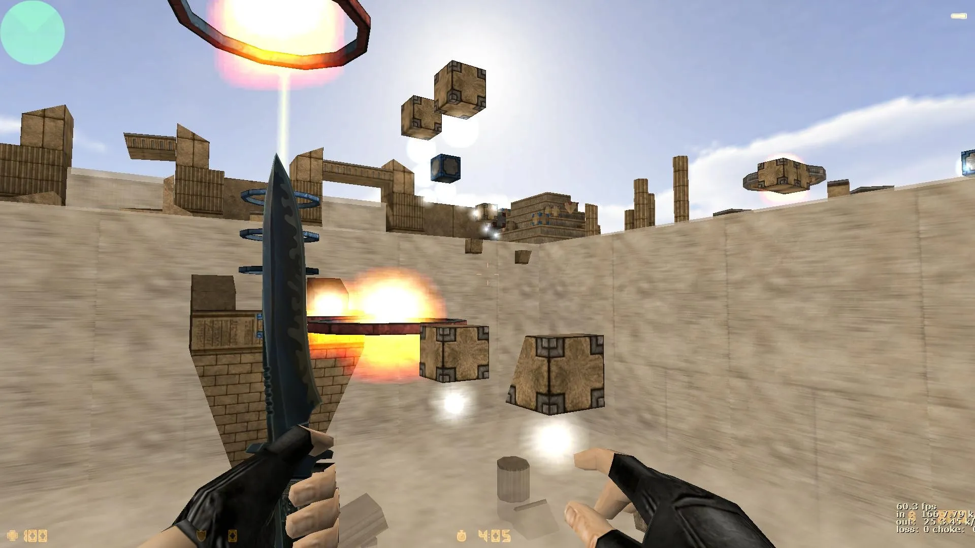 Скачать deathrun_icarus для CS 1.6: карта с ловушками, таймерами и маршрутом для CT/T - Скриншот