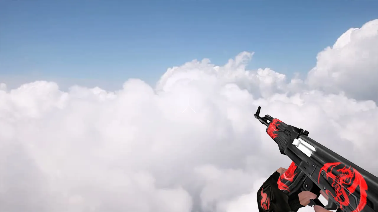 Скачать Модель v_ и p_ AK-47 Red Dragon для CS 1.6: звуки, анимация осмотра, текстуры и настройка - Скриншот
