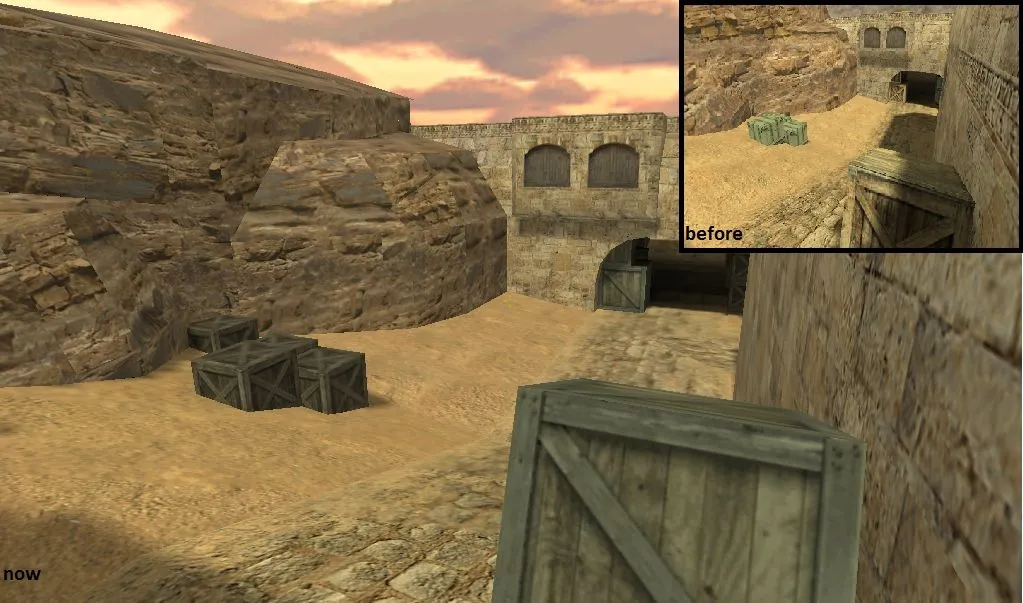 de_dust2_bliz для CS 1.6: баланс сторон, точки, .nav для ботов и оптимизация wpoly/epoly — скриншот 8