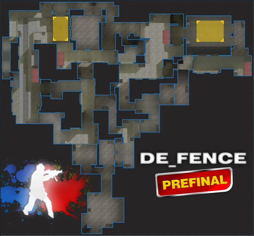 Скачать Карта de_fence_rc2 для CS 1.6: обзор, точки, .nav для ботов и оптимизация wpoly/epoly - Скриншот