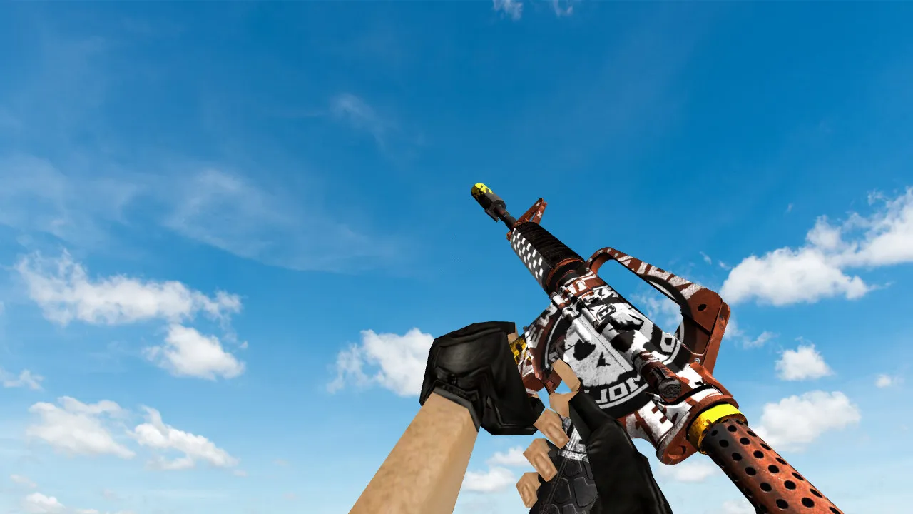 Скачать Модель M4A1 Demolition Derby (v_, w_, p_) для CS 1.6: звуки, анимация осмотра и качество текстур - Скриншот