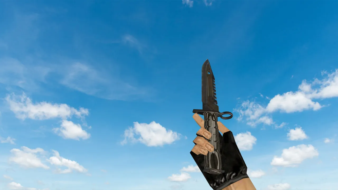 Скачать Модель «Штык-нож M9 Черный глянец v2» для CS 1.6: v_ и w_ модели, звуки, анимация осмотра - Скриншот
