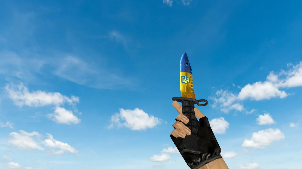 Скачать Модель «Штык-нож М9 «Украина»» для CS 1.6: v_ и p_ модели, звуки, анимация осмотра - Скриншот