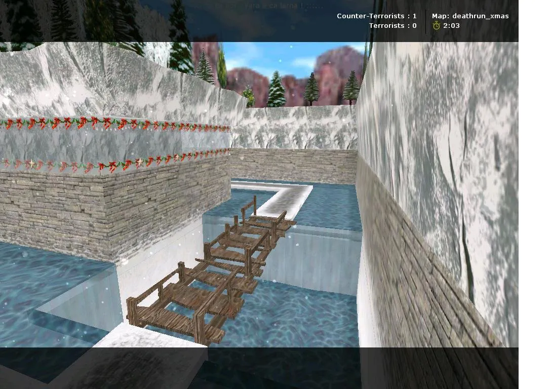 Скачать deathrun_xmas для CS 1.6: карта deathrun, точки, боты с .nav, оптимизация wpoly/epoly - Скриншот
