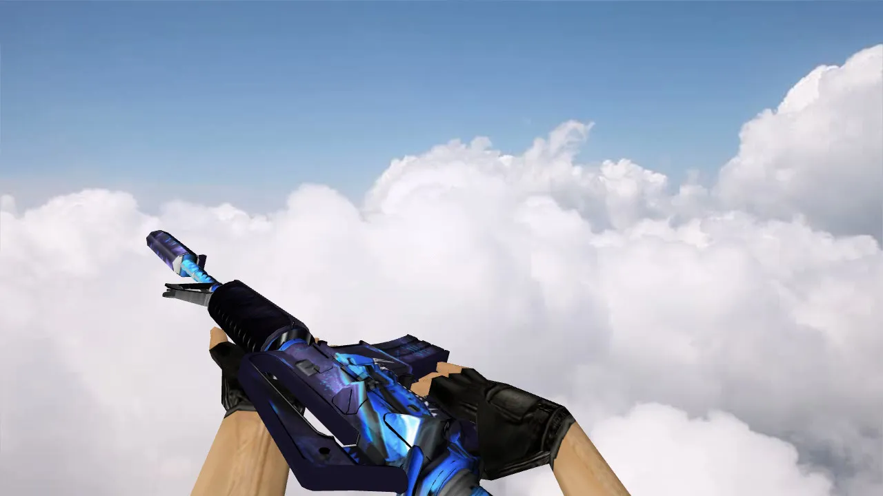 Скачать v_m4a1_blue_dragon модель M4A1 Blue Dragon для CS 1.6: звуки, анимация осмотра, текстуры и четкость в игре - Скриншот