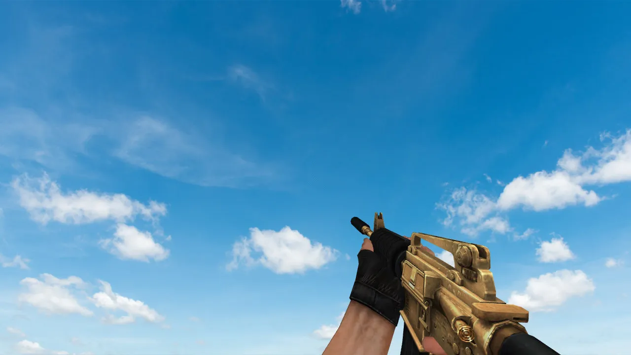 Пак моделей оружия Golden Weapon Pack для CS 1.6: v_, p_, w_ модели, звуки, анимация осмотра и настройки качества текстур — скриншот 17
