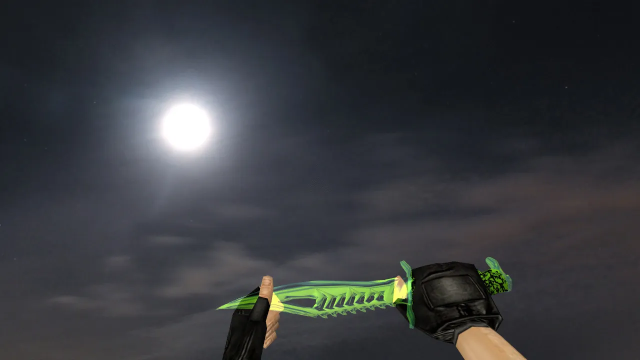 Скачать Модель ножа «Nautilus Transparent Green» v_knife p_knife w_knife для CS 1.6: звуки, анимация осмотра, текстуры - Скриншот