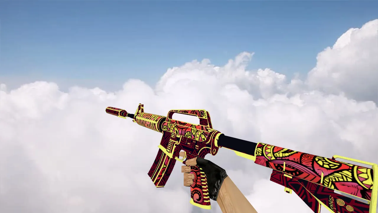 Скачать Модель M4A1 «Огонь Чантико» для CS 1.6: v_, p_, w_ модели, звуки, анимация осмотра и текстуры - Скриншот