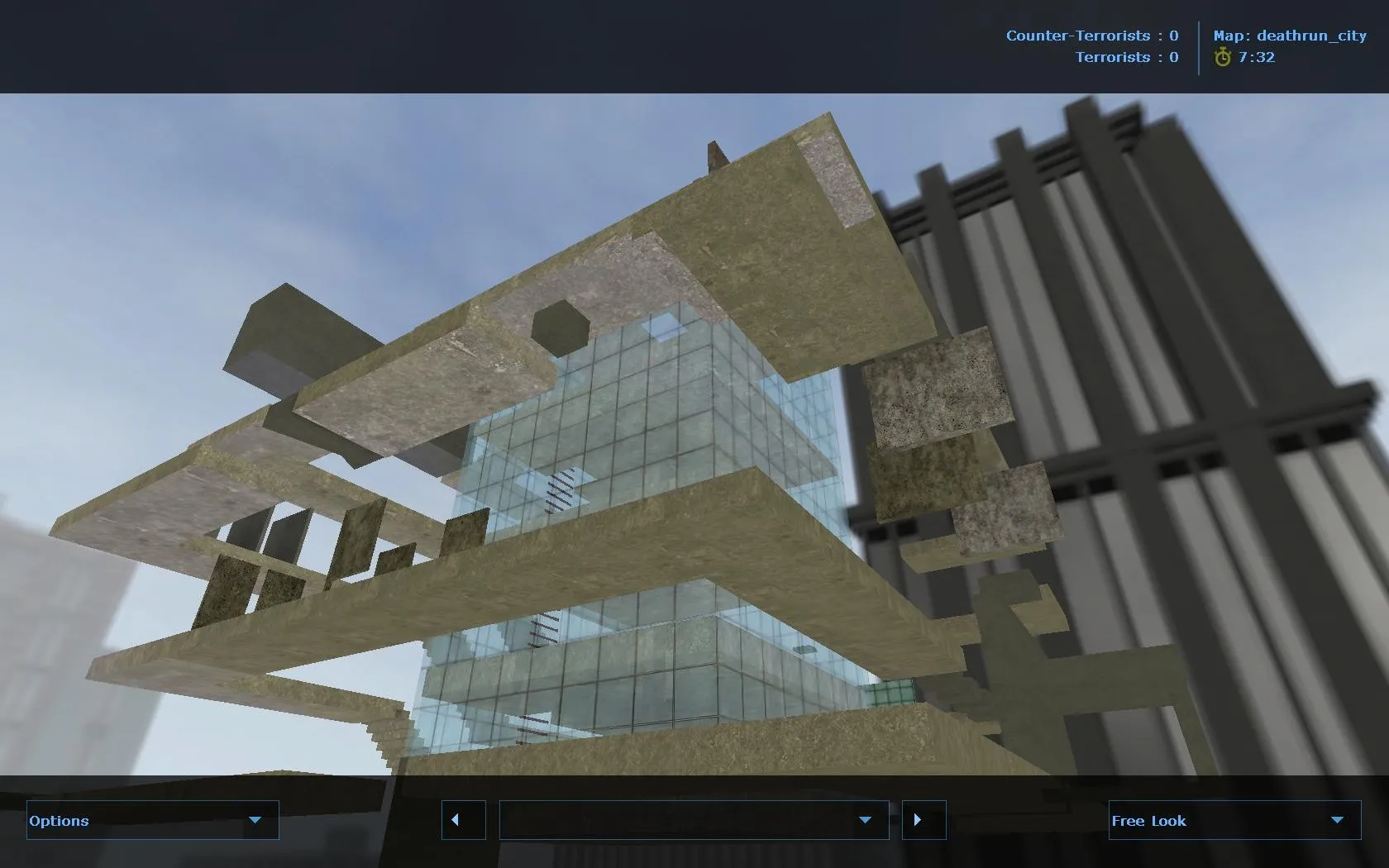 Скачать deathrun_city для CS 1.6: карта deathrun, баланс сторон, точки, .nav и оптимизация - Скриншот