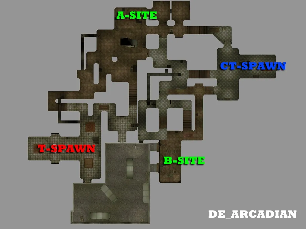 Скачать de_arcadian_v1 карта для CS 1.6: точки, маршруты, баланс сторон, .nav, оптимизация wpoly/epoly - Скриншот