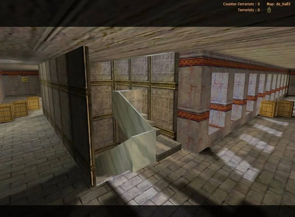 Скачать de_hall3 для CS 1.6: карта на DE, точки, входы и раунды под AWP и пуши - Скриншот