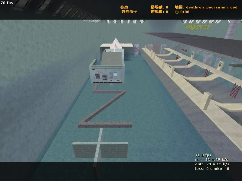 Скачать deathrun_poorswinm_god — карта deathrun для CS 1.6: точки, боты (.nav), оптимизация wpoly/epoly - Скриншот