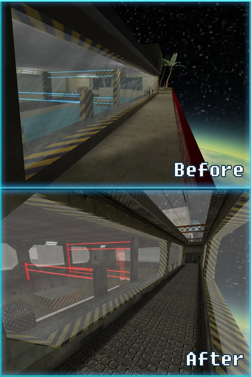 deathrun_laserspace для CS 1.6: лазерный deathrun, точки, тактика, .nav и оптимизация — скриншот 3