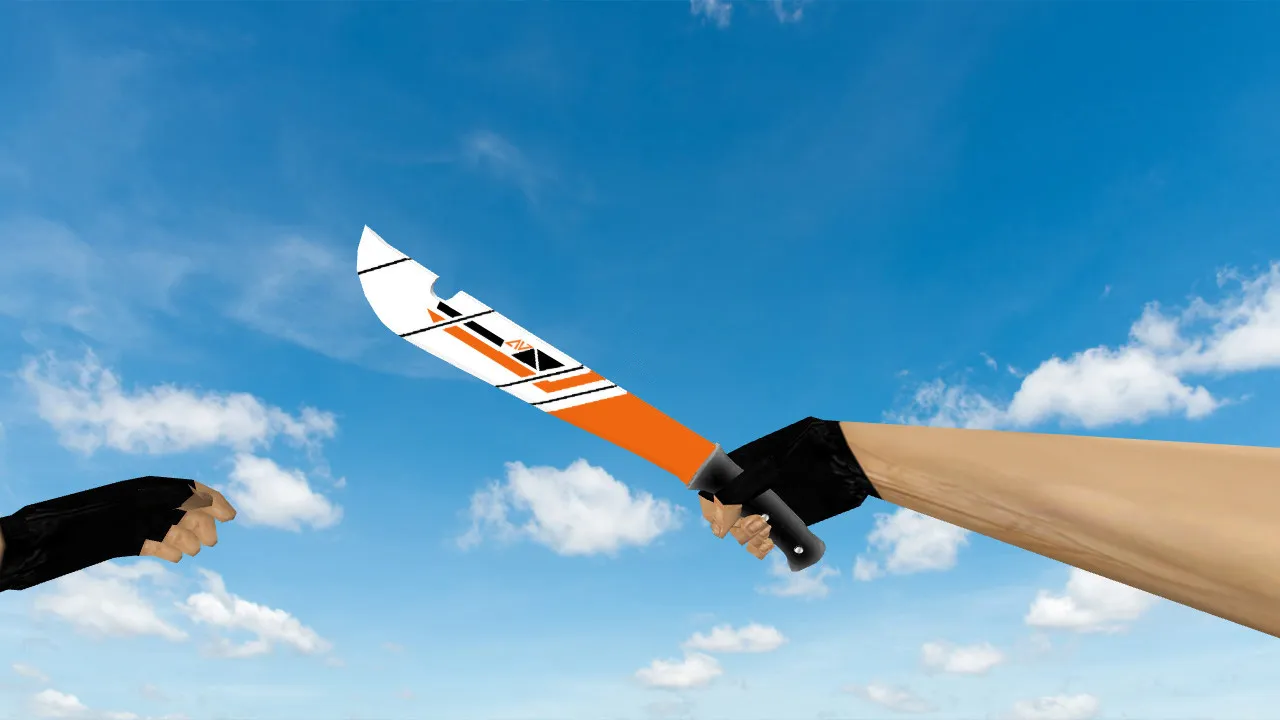 Модель ножа Machete «Азимов» для CS 1.6: v_, p_, w_ версии, звук, анимация осмотра и качественные текстуры — скриншот 3