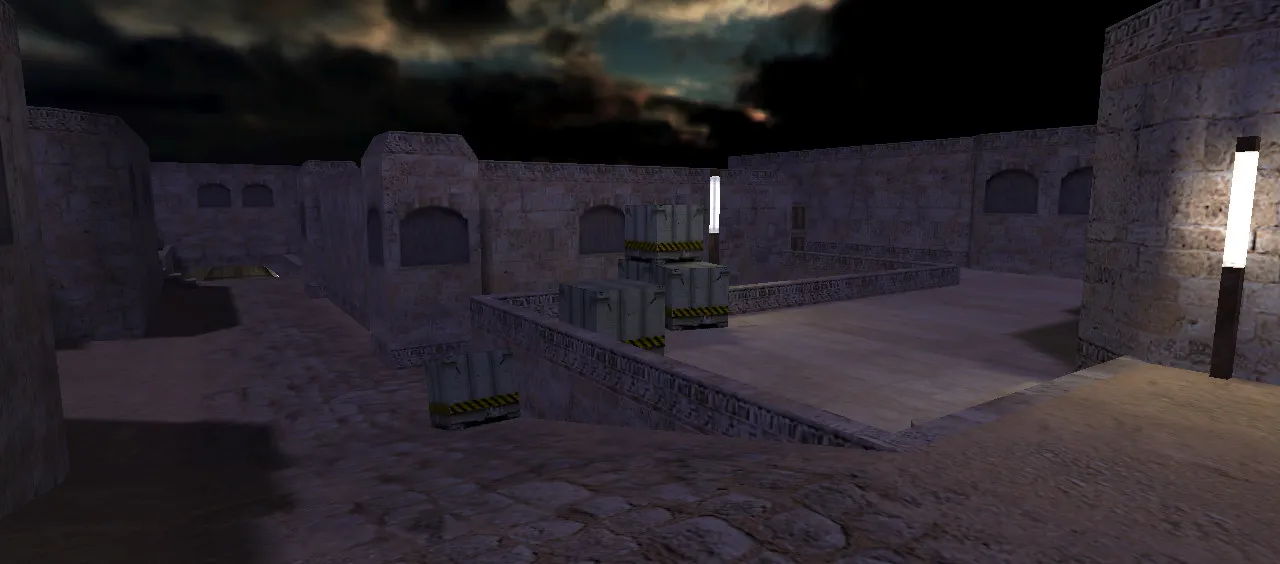 Скачать de_dust2x2_sks_night — ночная DE карта для CS 1.6: точки, раунды, .nav и оптимизация wpoly/epoly - Скриншот