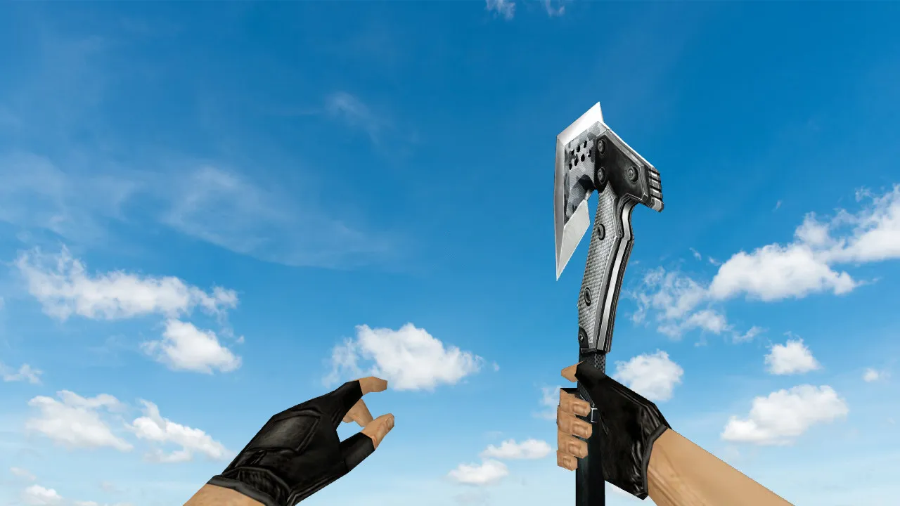 Скачать Модель ножа v_ CF Combat Axe Normal для CS 1.6: звуки, анимация осмотра, качество текстур - Скриншот