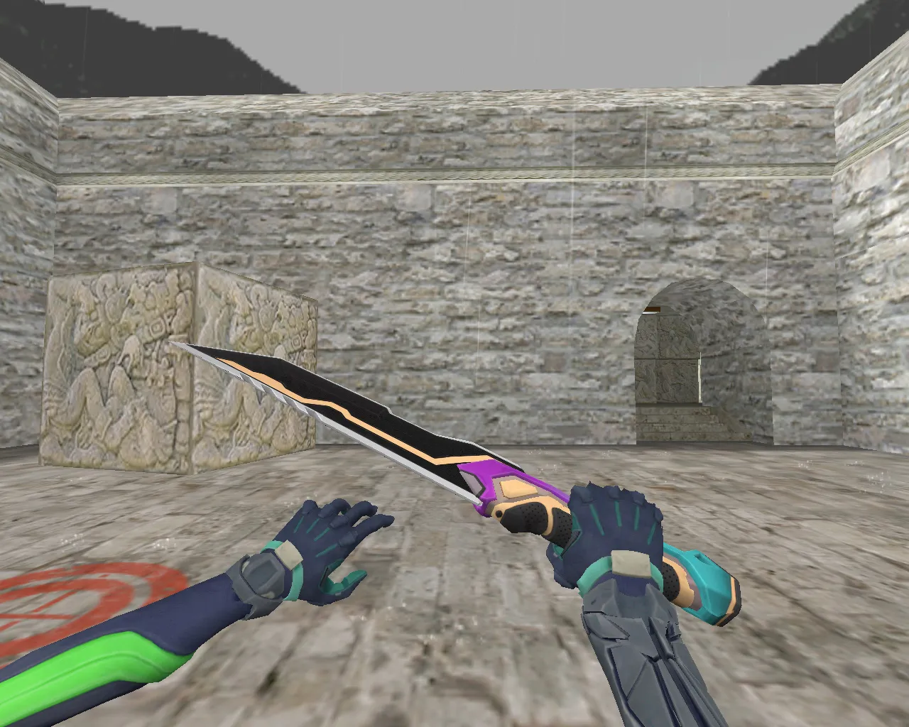 Glitchpop Knife для CS 1.6: нож v_ и p_ модели, звуки, анимация осмотра и качество текстур — скриншот 1
