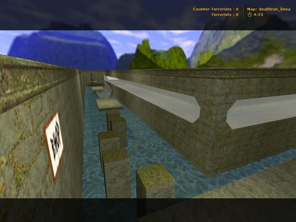 deathrun_linea для CS 1.6: карта deathrun, тактика за терр/контр, боты по .nav, оптимизация — скриншот 3