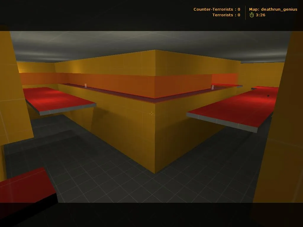 Скачать deathrun_genius для CS 1.6: карты deathrun, точки за инка и террориста, .nav для ботов, оптимизация wpoly/epoly - Скриншот