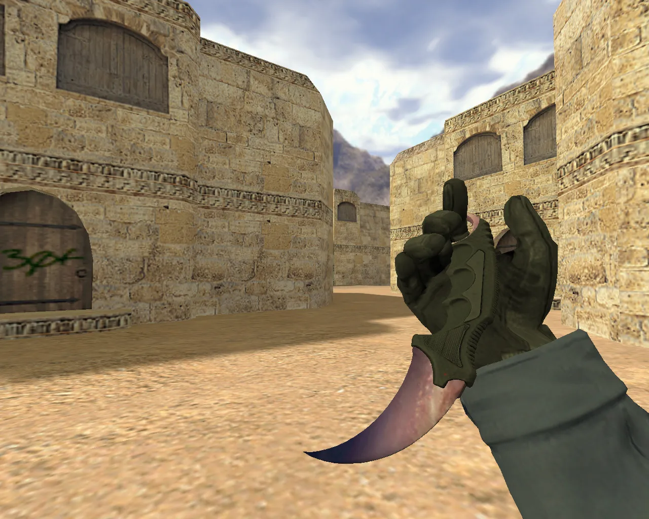 Скачать Модель v_knife «Керамбит Галактика» для CS 1.6: p_ и w_ версии, звуки, анимация осмотра, текстуры и качество - Скриншот