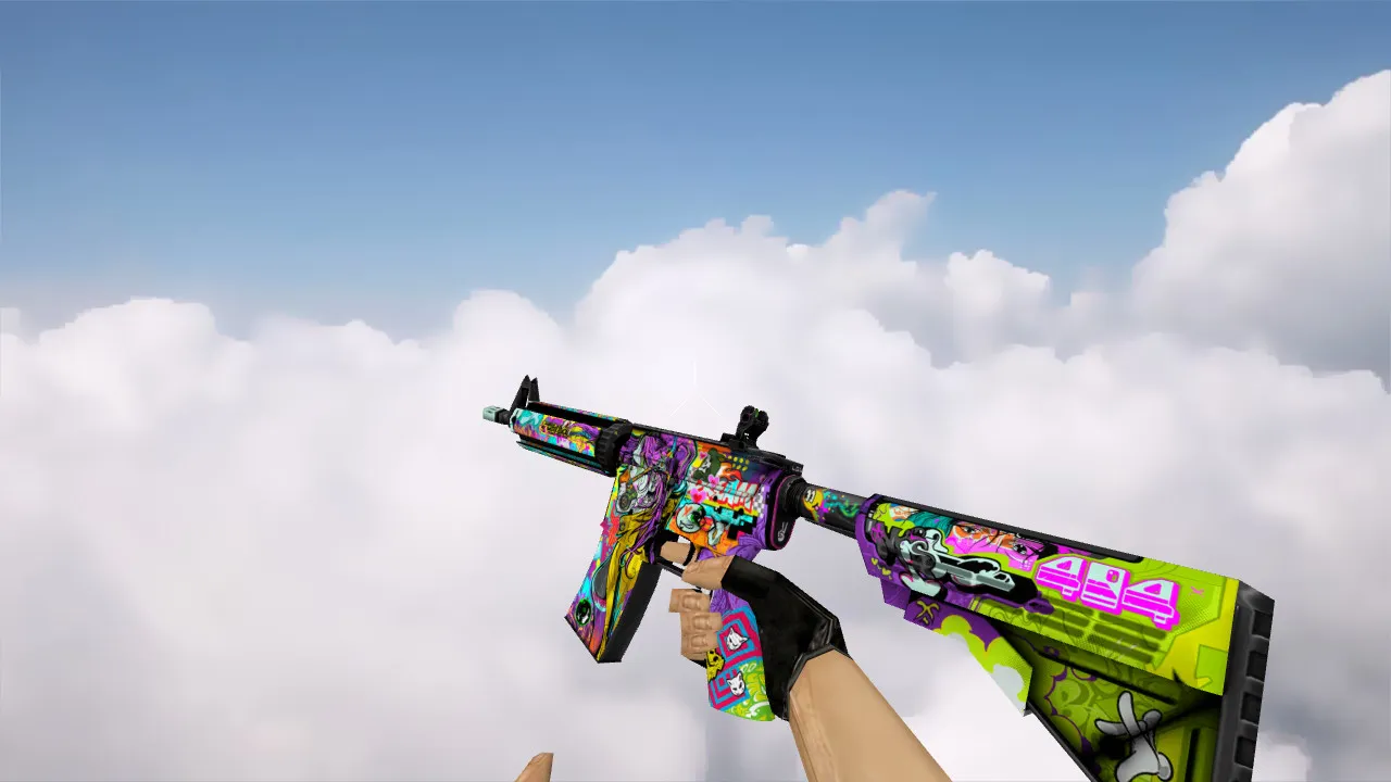 Скачать M4A4 | В живом цвете (In Living Color) для CS 1.6 — v_/p_/w_ модель, звук выстрела, анимация осмотра - Скриншот