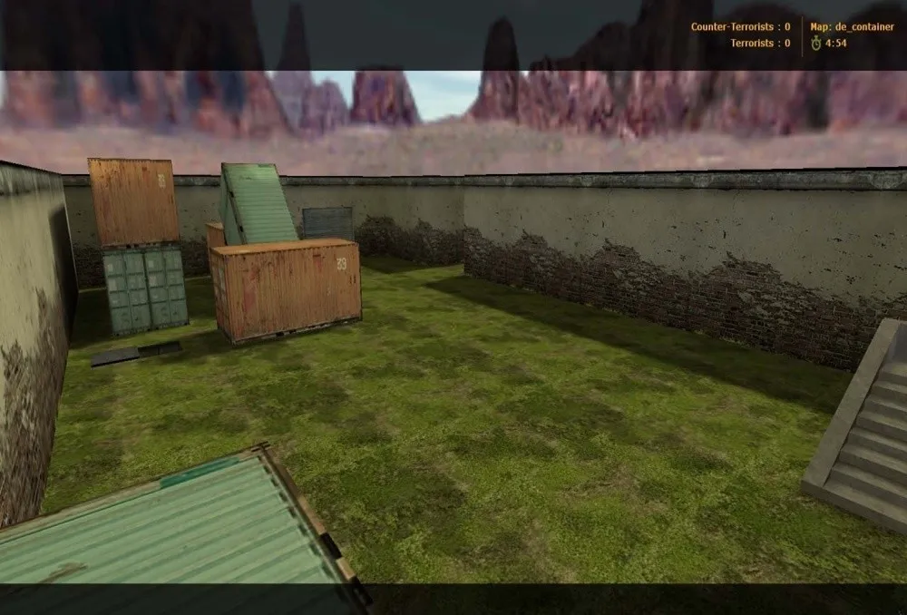 de_container для CS 1.6: баланс сторон, точки под плант, .nav для ботов и оптимизация карты — скриншот 1