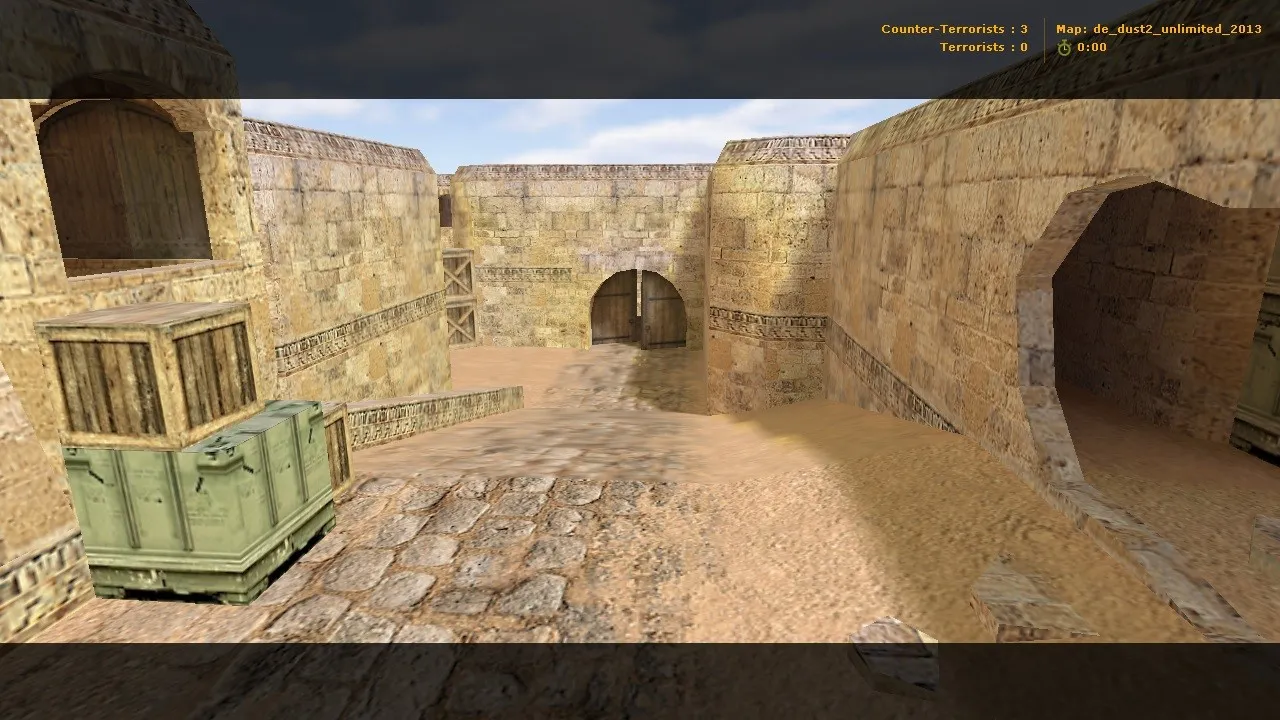 Скачать de_dust2_unlimited_2013 для CS 1.6 — карта, точки, тактика за T и CT, навигация для ботов, оптимизация - Скриншот
