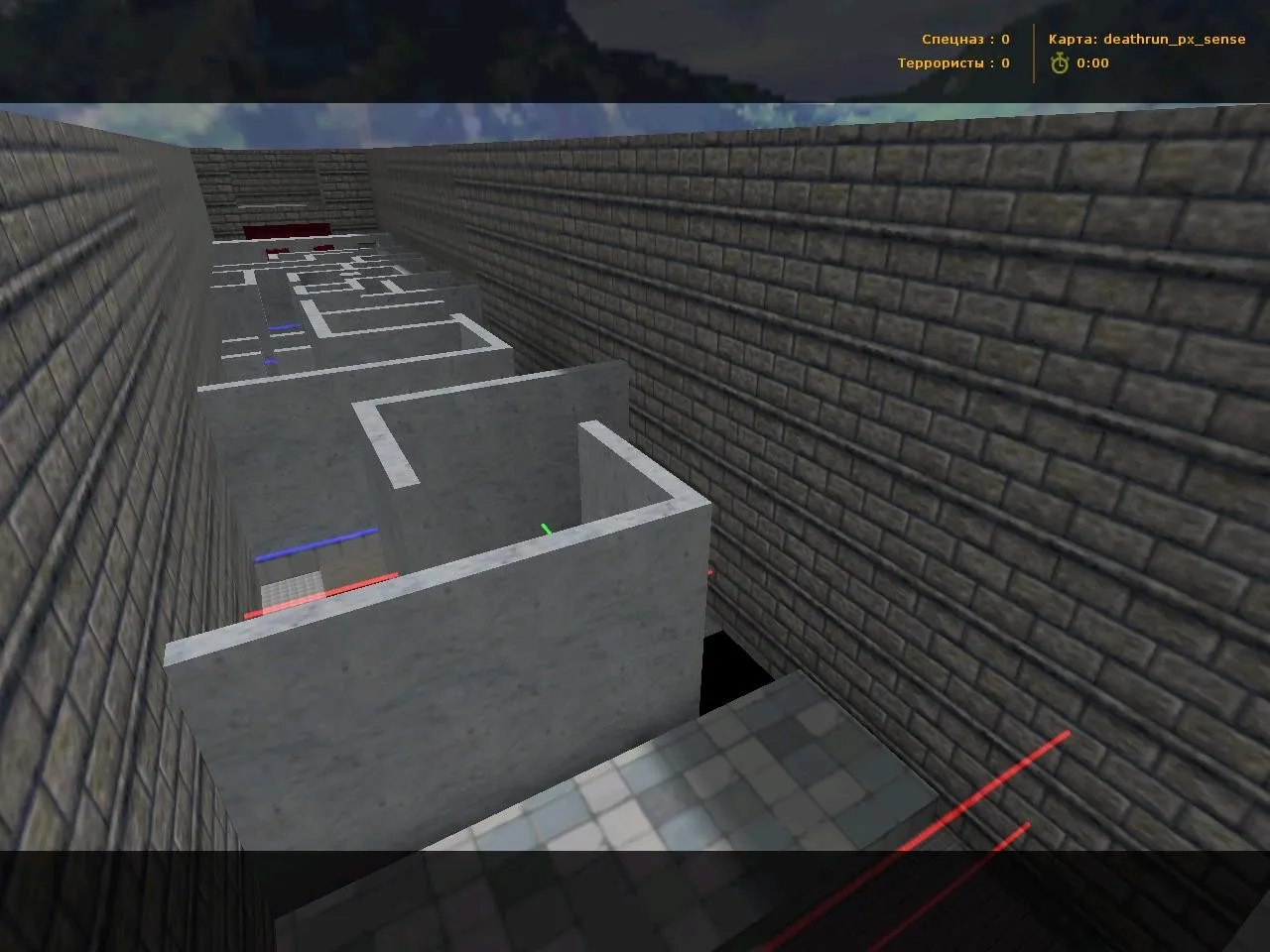 Скачать deathrun_px_sense для CS 1.6 — карта deathrun, точки, раунды и настройка под ботов - Скриншот