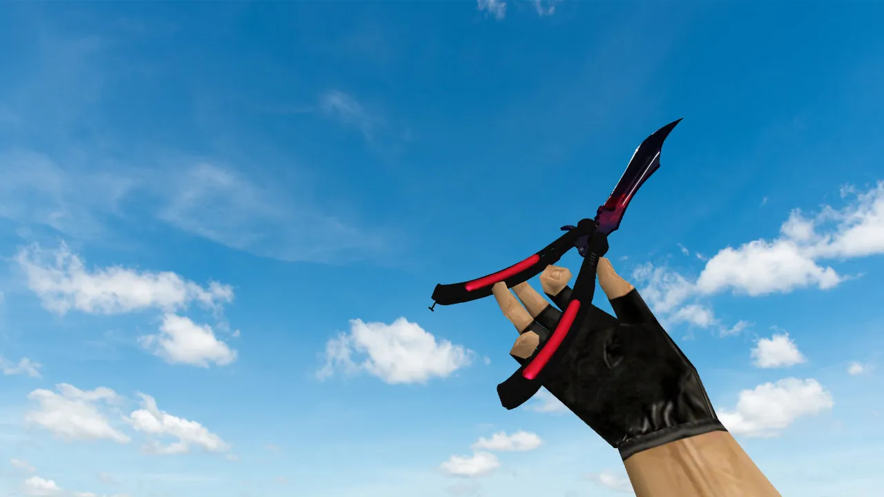 Скачать Модель v_, p_, w_ ножа Butterfly Knife Doppler Phase-3 для CS 1.6: звук, анимация осмотра, текстуры и настройка - Скриншот