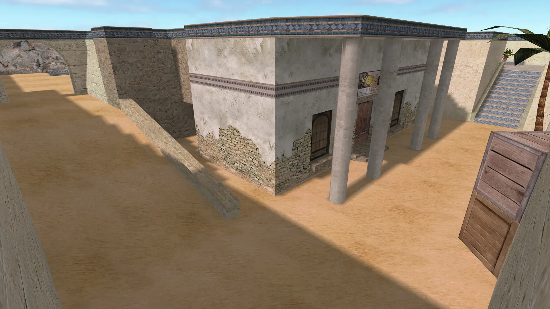 Скачать Карта de_dust2_suncsm для CS 1.6: баланс сторон, точки, .nav для ботов и оптимизация - Скриншот