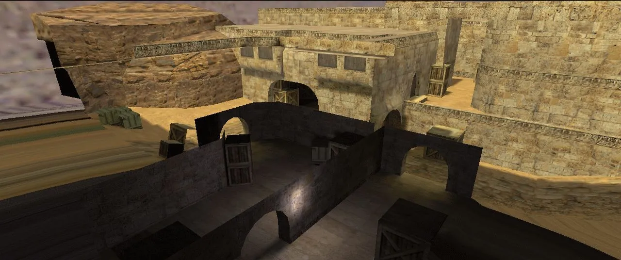 Скачать de_dust2_3v3 для CS 1.6: баланс сторон, точки, .nav и оптимизация карты - Скриншот